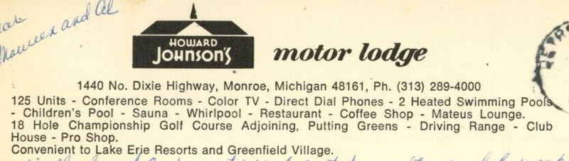 Howard Johnsons Motor Lodge (Econo Lodge, Economy Inn, Days Inn) - Vintage Postcard